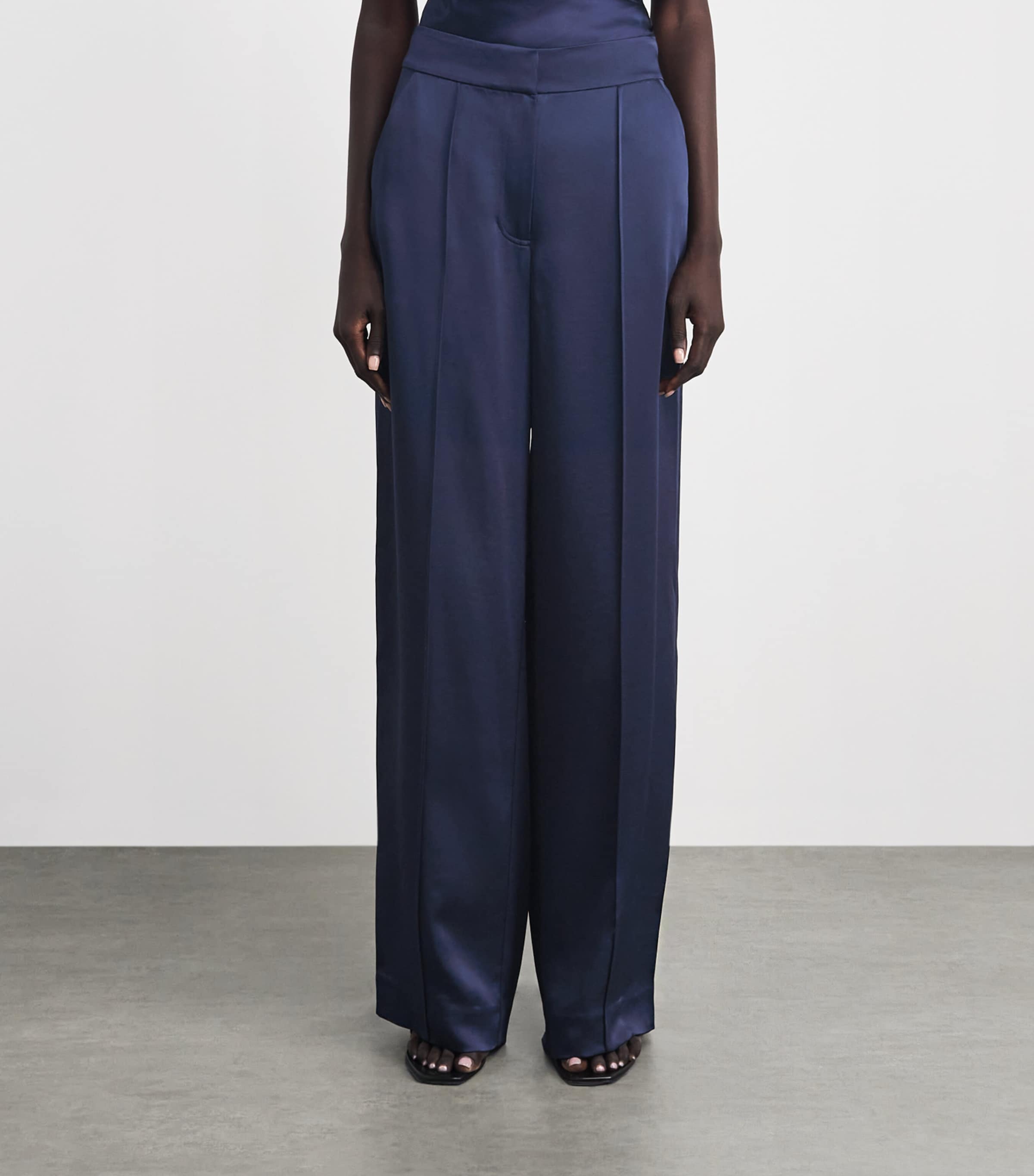 Simkhai Womens Satin Kyra Trousers Midnight Image 4