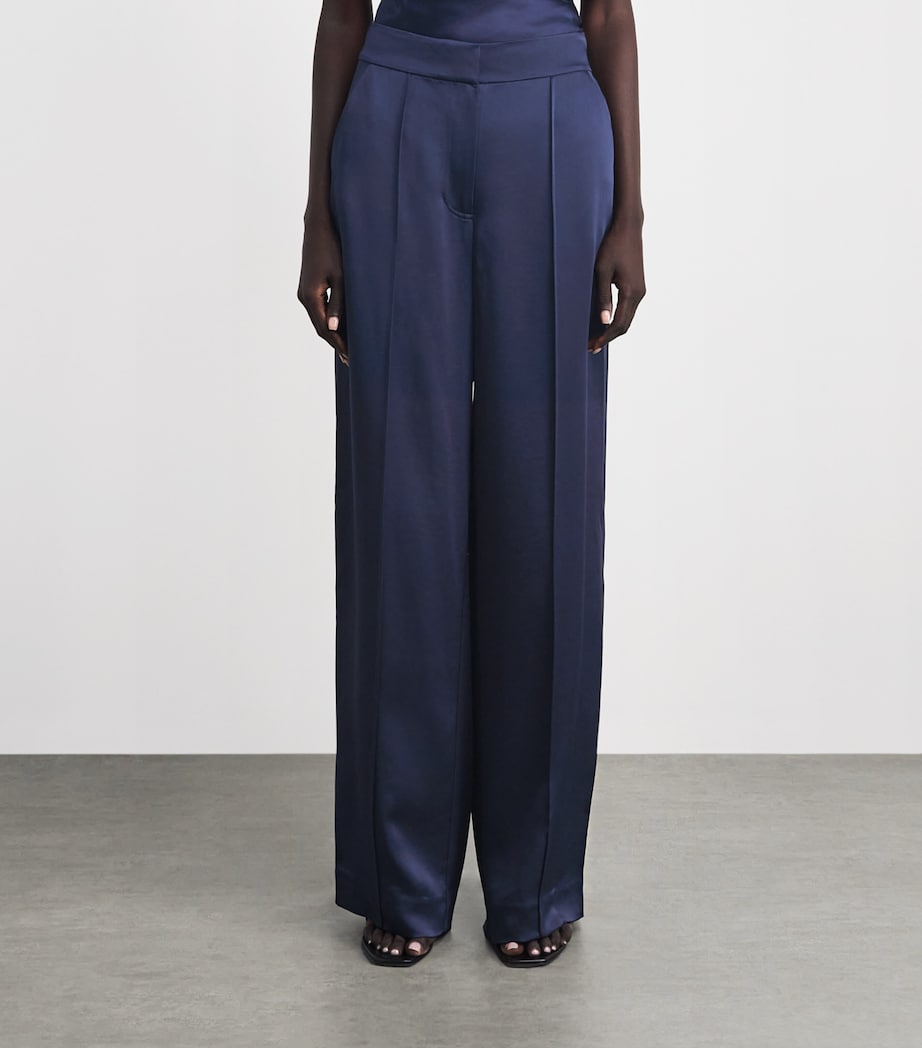 Simkhai Womens Satin Kyra Trousers Midnight Image 4
