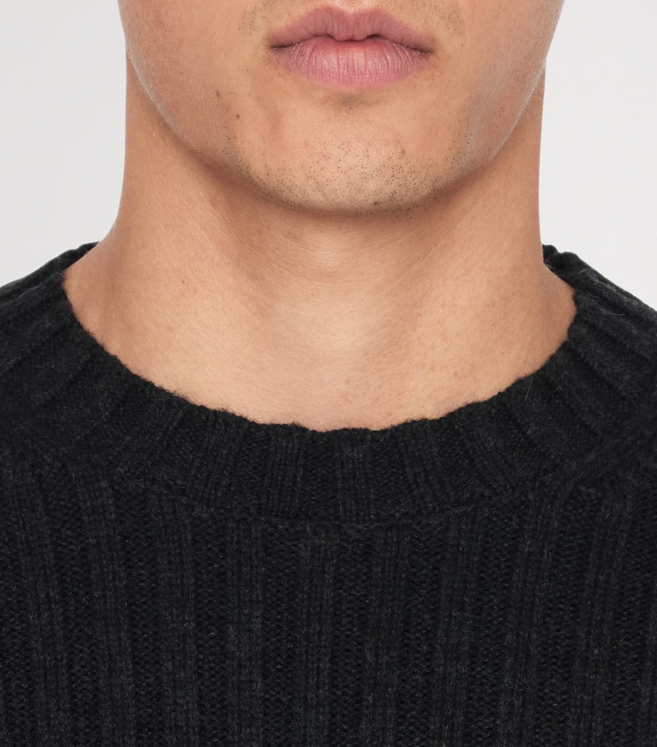 AllSaints Mens Merino-Blend Liev Sweater Cinder Black Marl Image 5