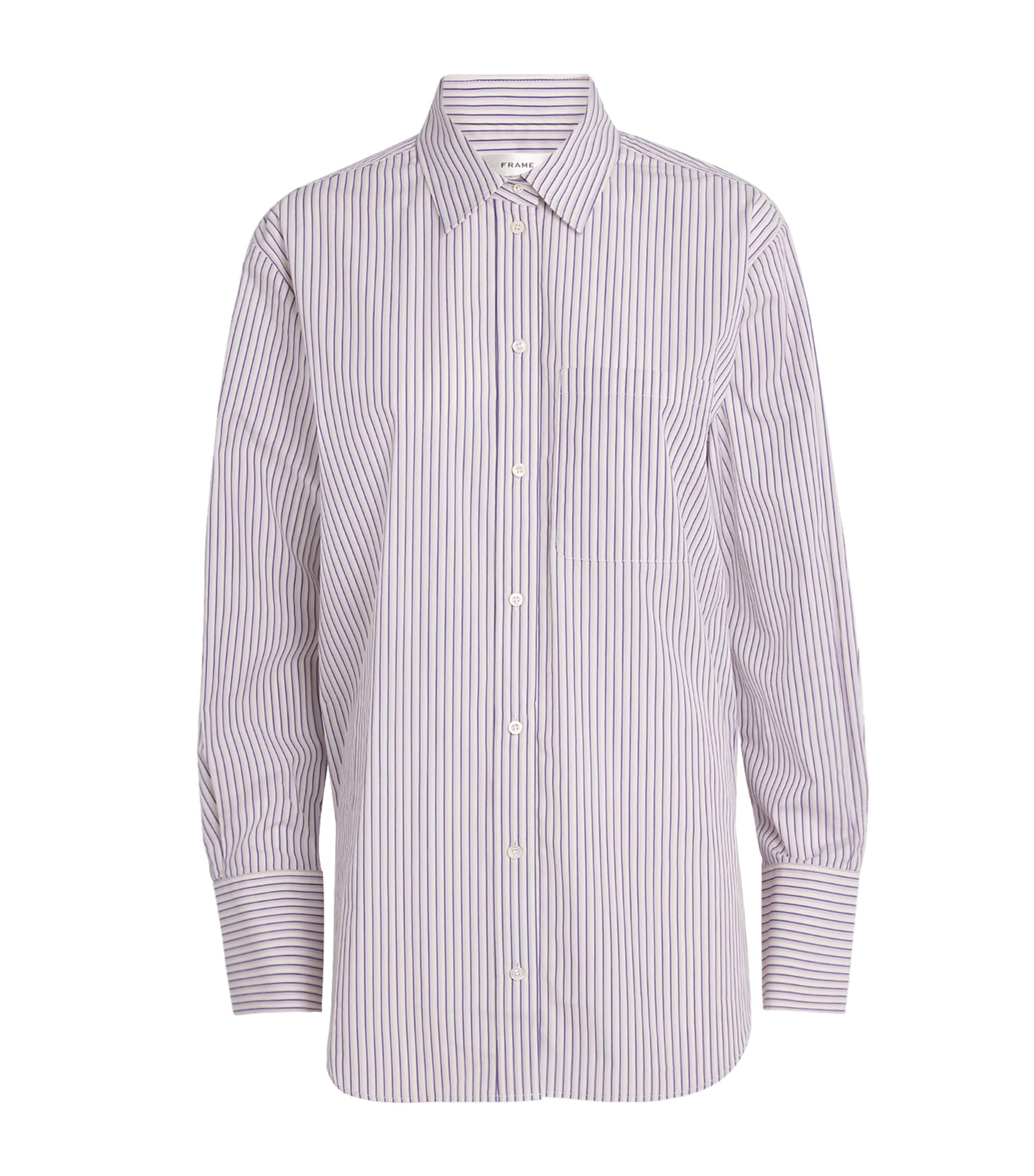 Frame Cotton Stripe Shirt In Pink