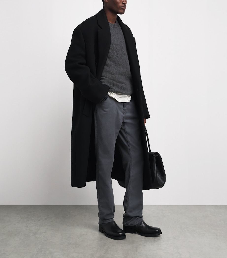 A.P.C. Mens Wool Logo George Sweater Plc Hathrd Anthract Image 2