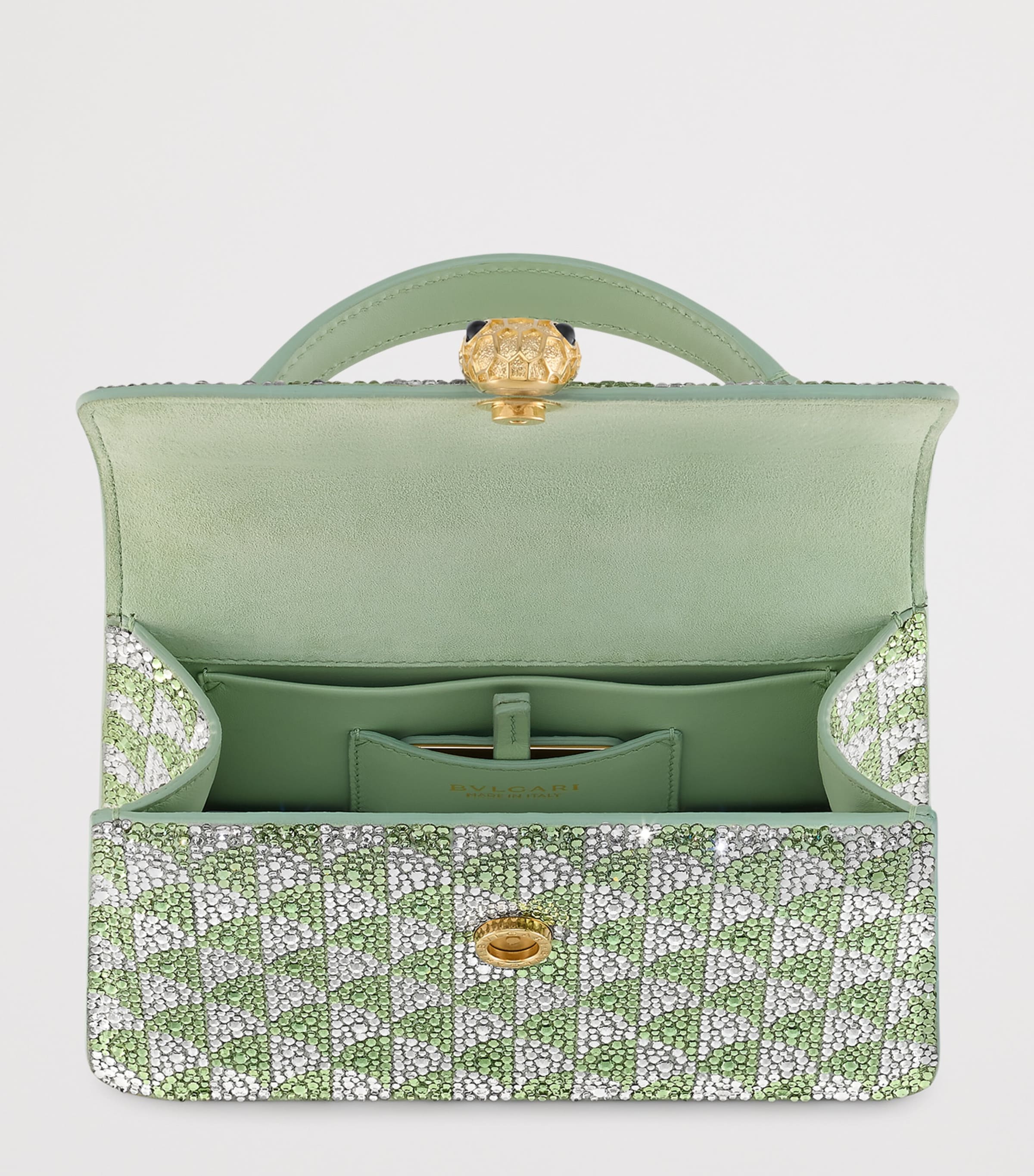Bvlgari Mini Suede Serpenti Forever Top-Handle Bag Green Medium Image 4