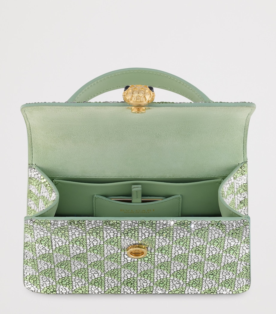 Bvlgari Mini Suede Serpenti Forever Top-Handle Bag Green Medium Image 4