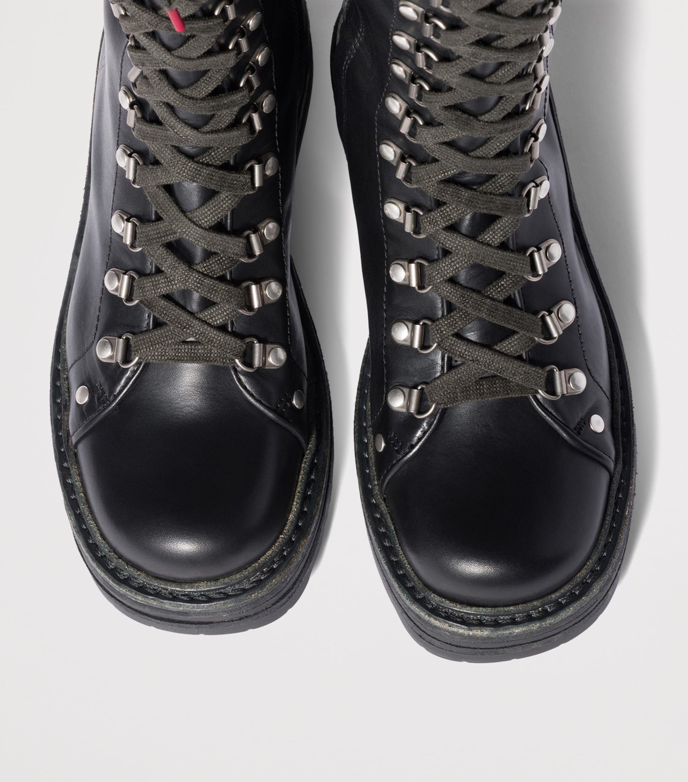 Miu Miu Leather Lace-Up Knee-High Boots Black Image 4