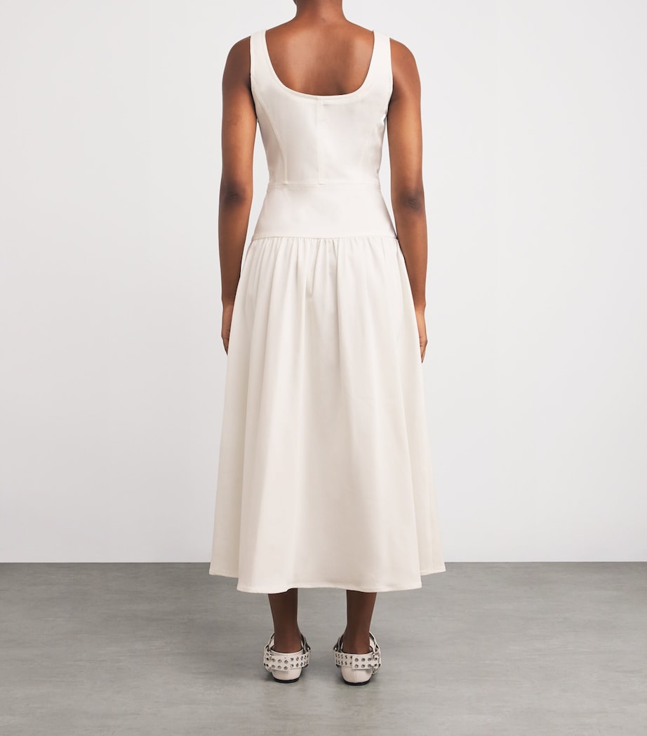 Denim Cassie Midi Dress WHITE Image 3