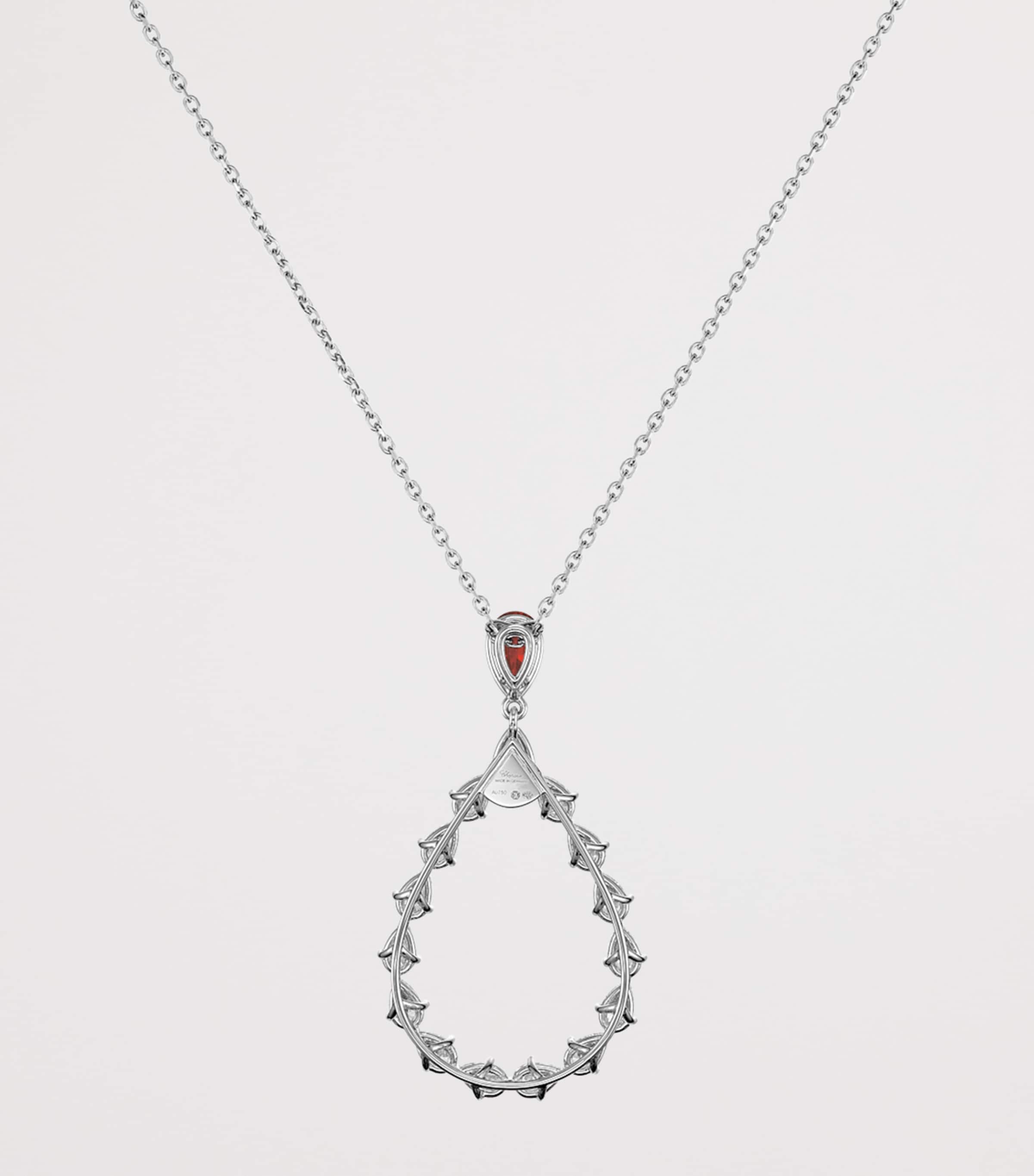 White Gold, Diamond and Ruby L'Heure du Diamant Necklace 18K WHITE GOLD Image 4