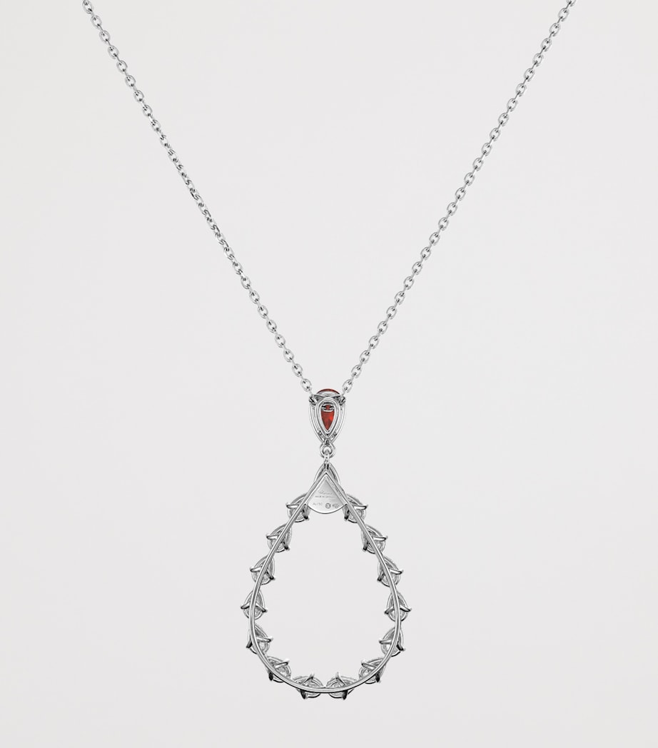 White Gold, Diamond and Ruby L'Heure du Diamant Necklace 18K WHITE GOLD Image 4