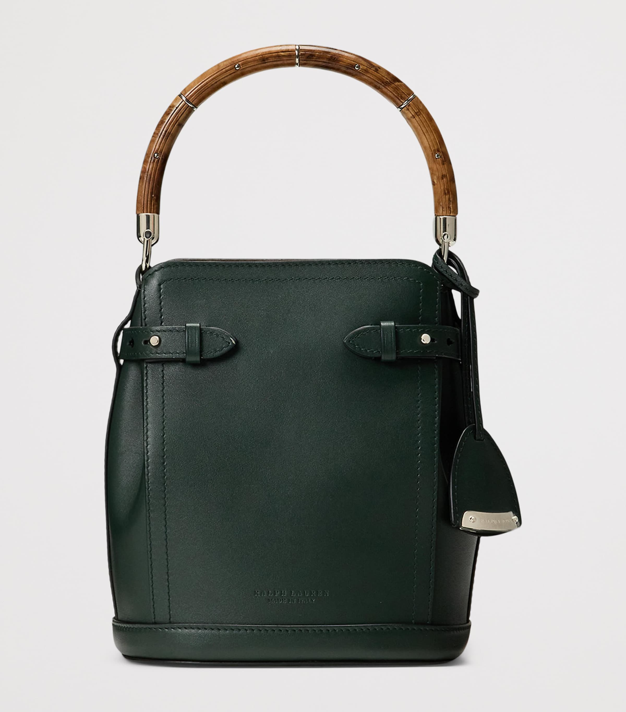 Small Leather The Ralph Bucket Bag REGENT GREEN Image 6
