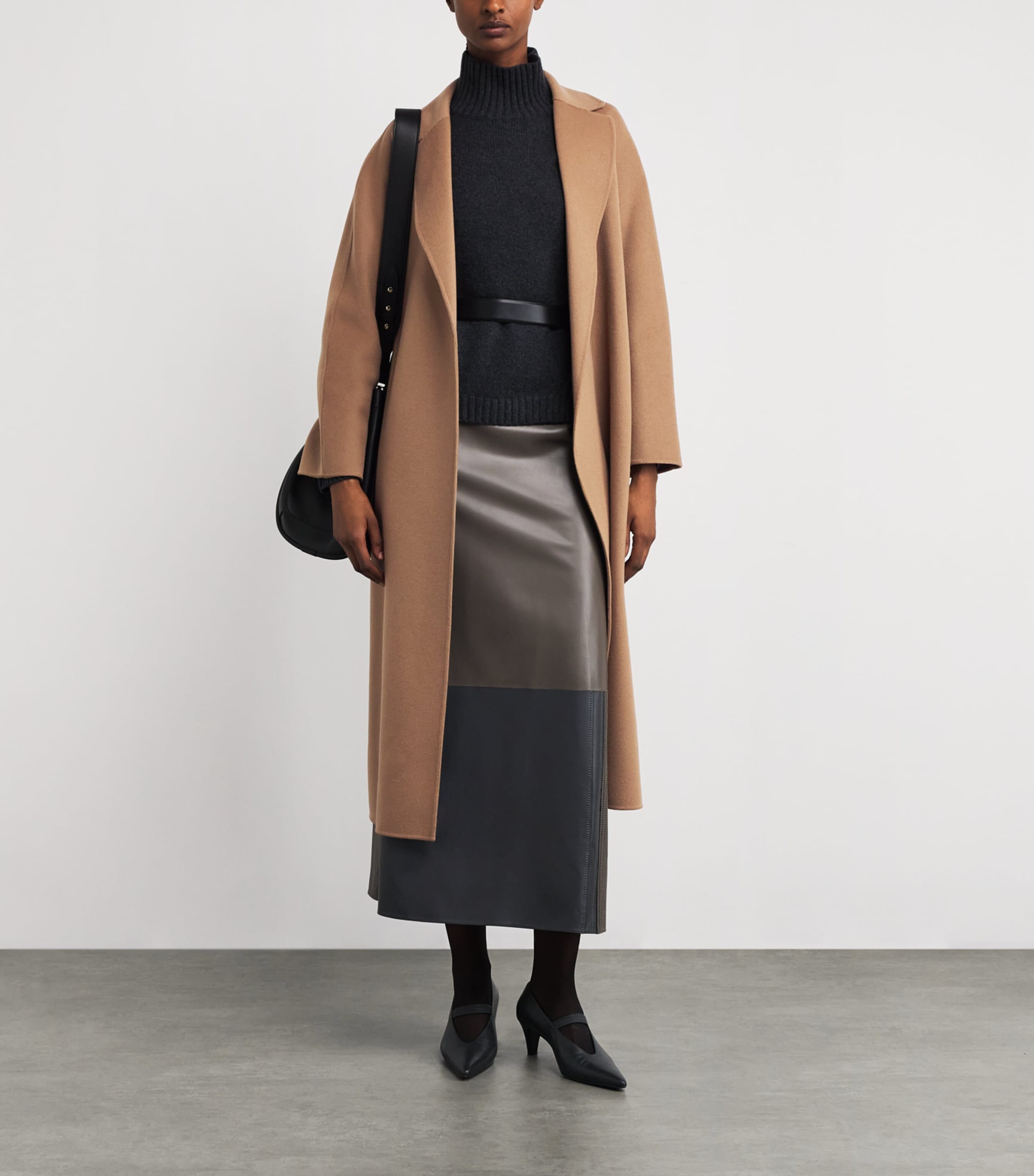 Virgin Wool Wrap Coat CAMEL Image 2