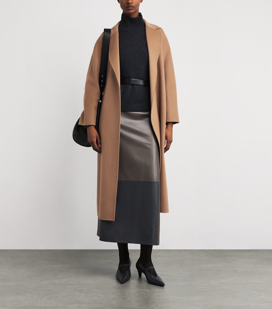 Virgin Wool Wrap Coat CAMEL Image 2