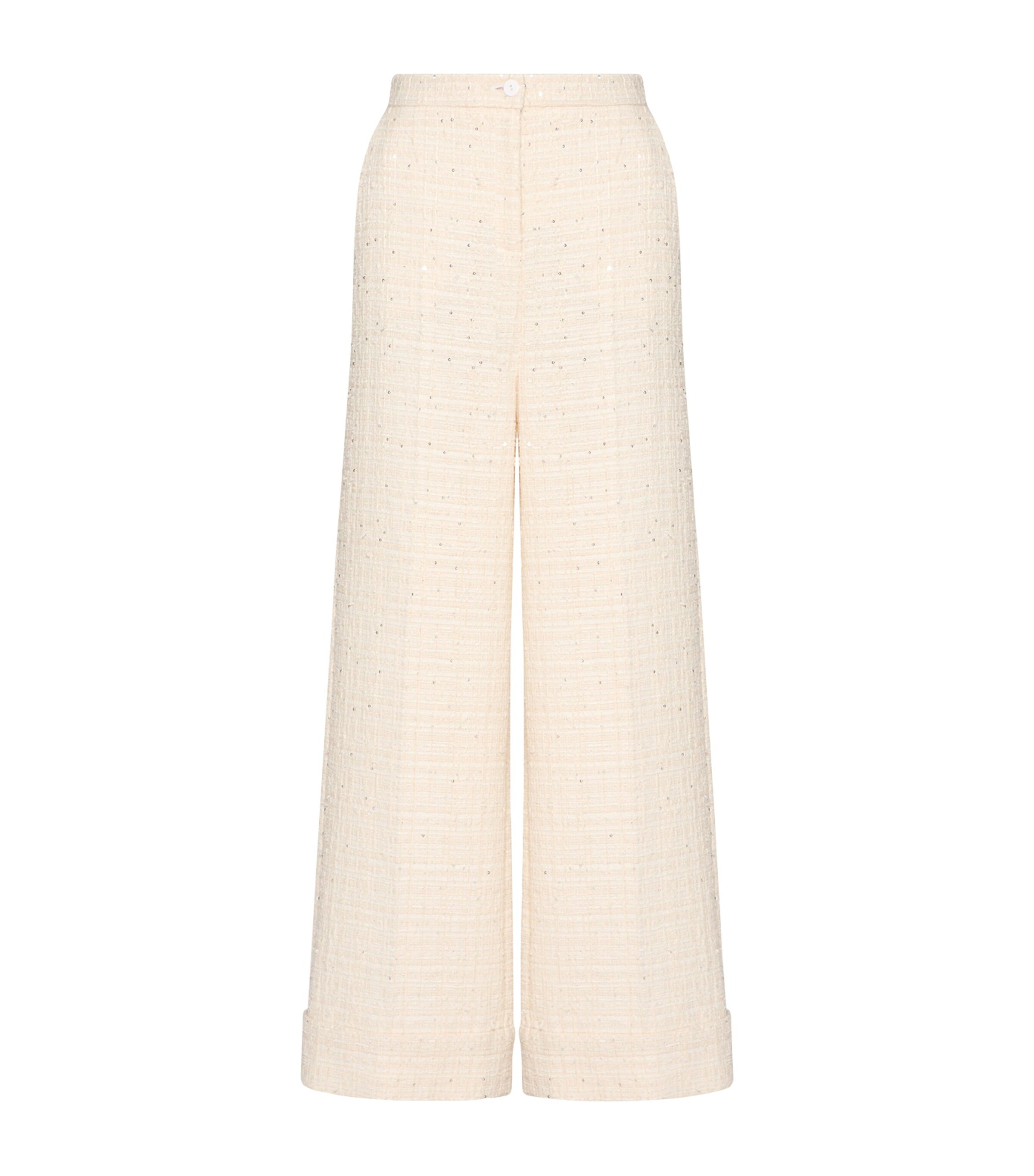 Valentino Womens Betulla Wide-leg Pressed-crease Wool Trousers In Ivory