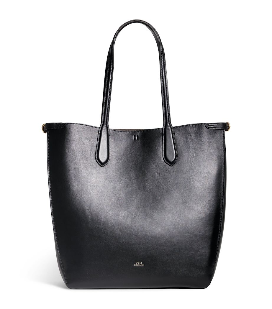 Large Leather Bellport Tote Bag BLACK Image 1