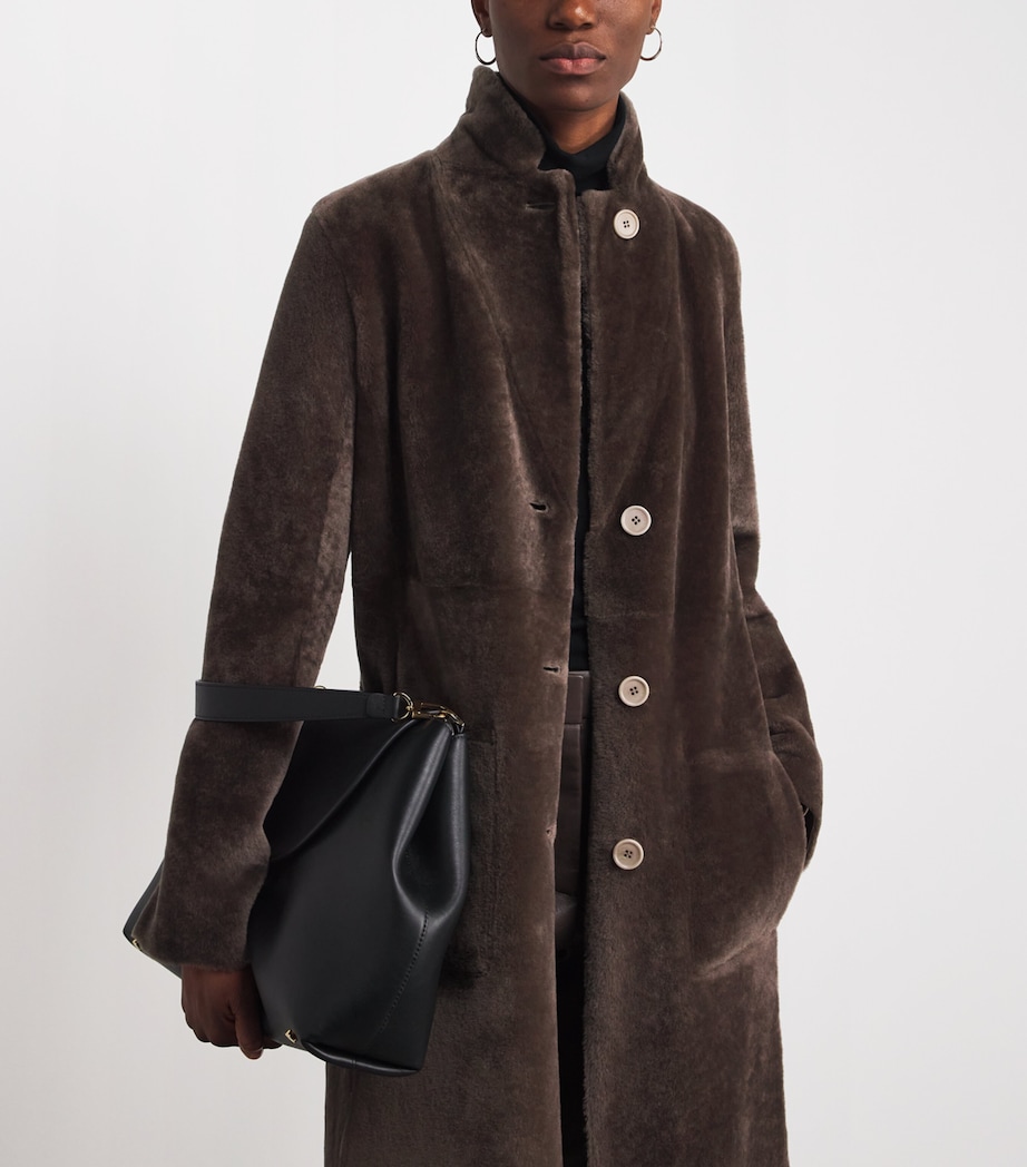 Shearling Reversible Britanny Coat MUSHROOM Image 8