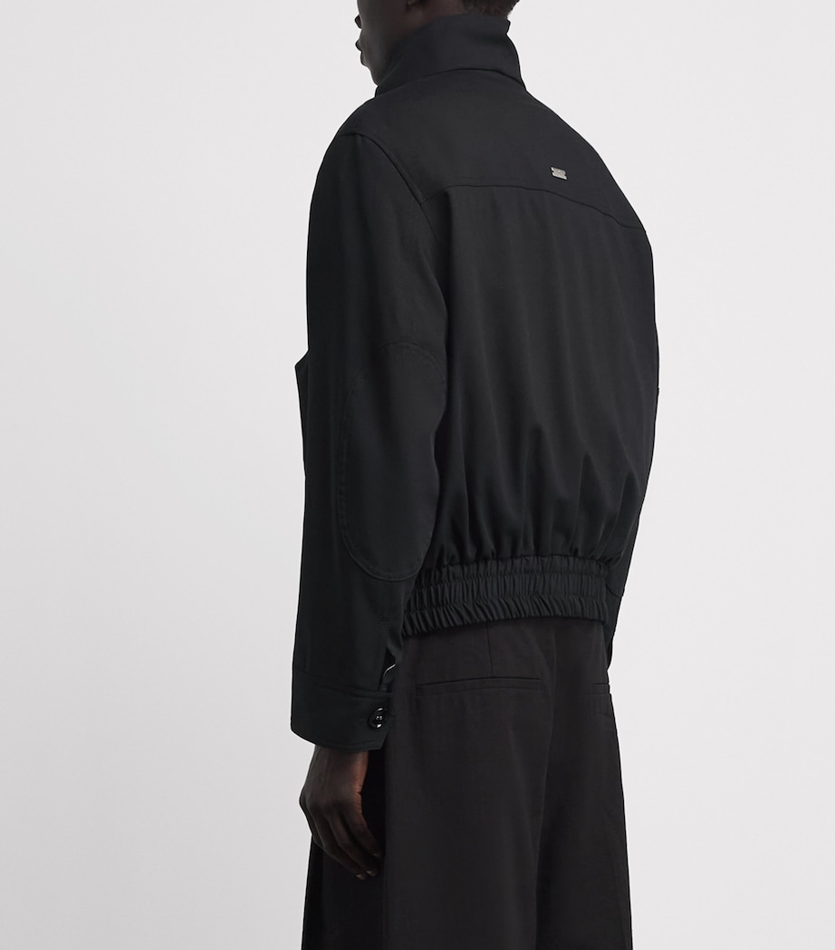 AMI Paris Mens Virgin Wool Harrington Jacket Noir Image 5