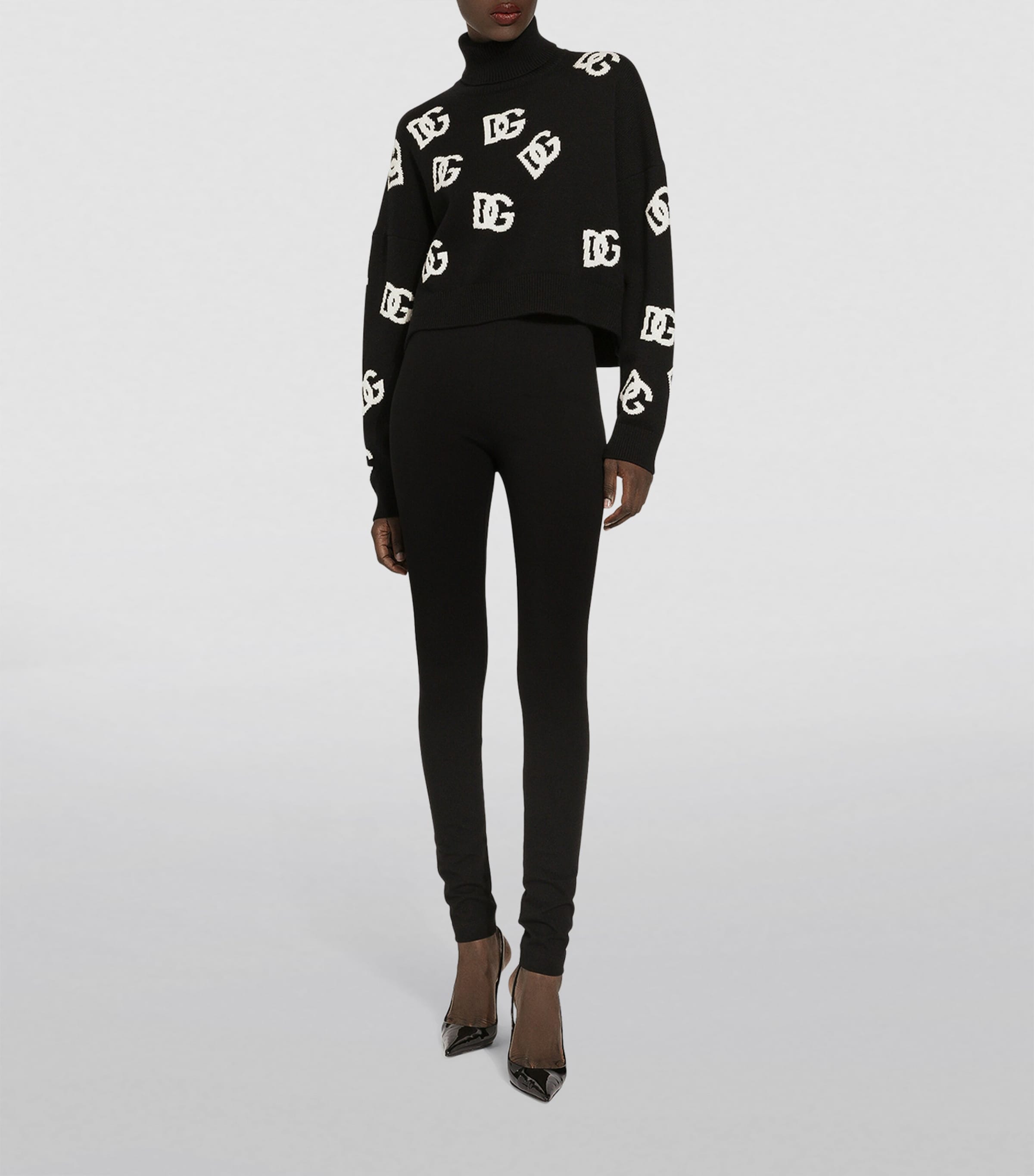 Wool Logo Rollneck Sweater N0004-BLACK/WHITE Image 2