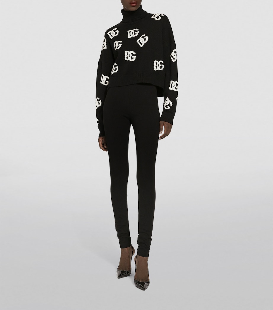 Wool Logo Rollneck Sweater N0004-BLACK/WHITE Image 2