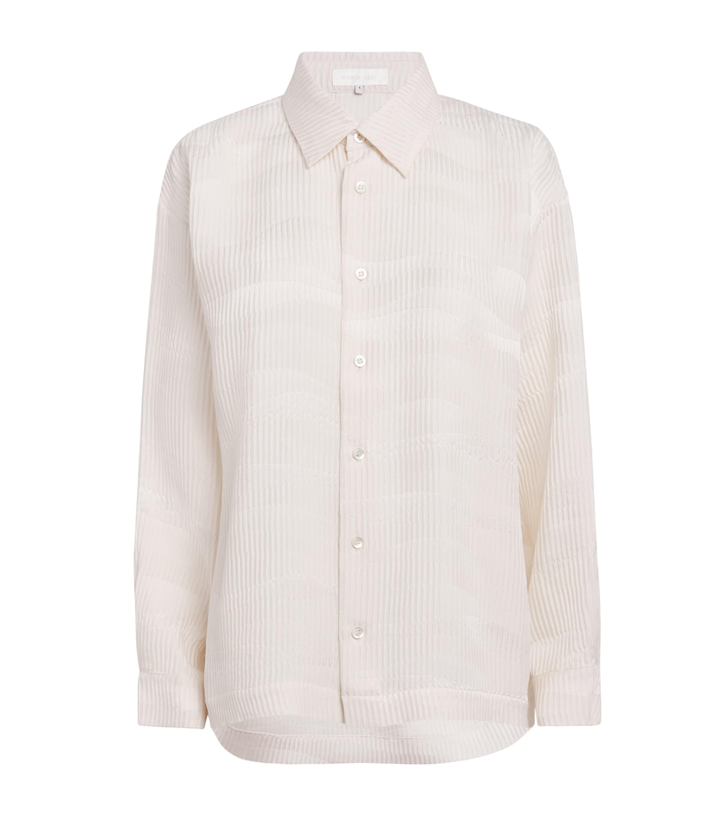 Eskandar Silk Ribbed Jacquard Shirt