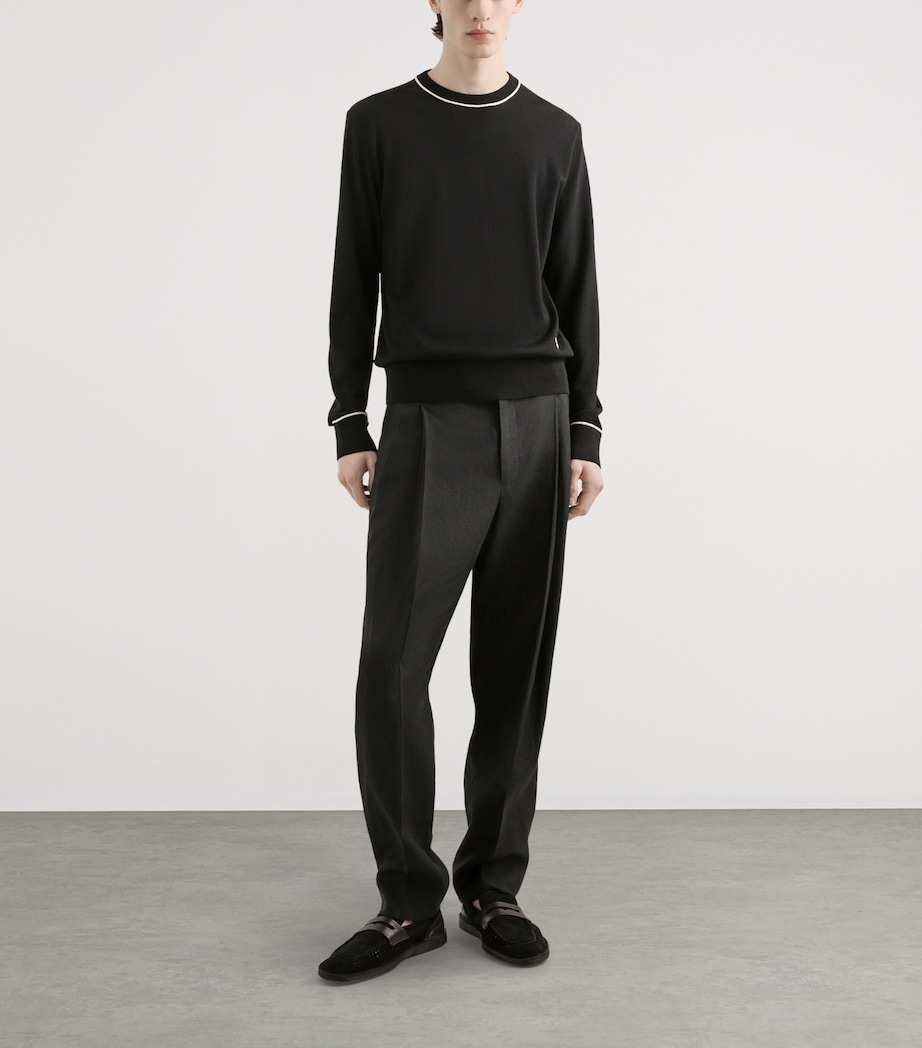 Wool Crew-Neck Sweater N0000-BLACK Image 4