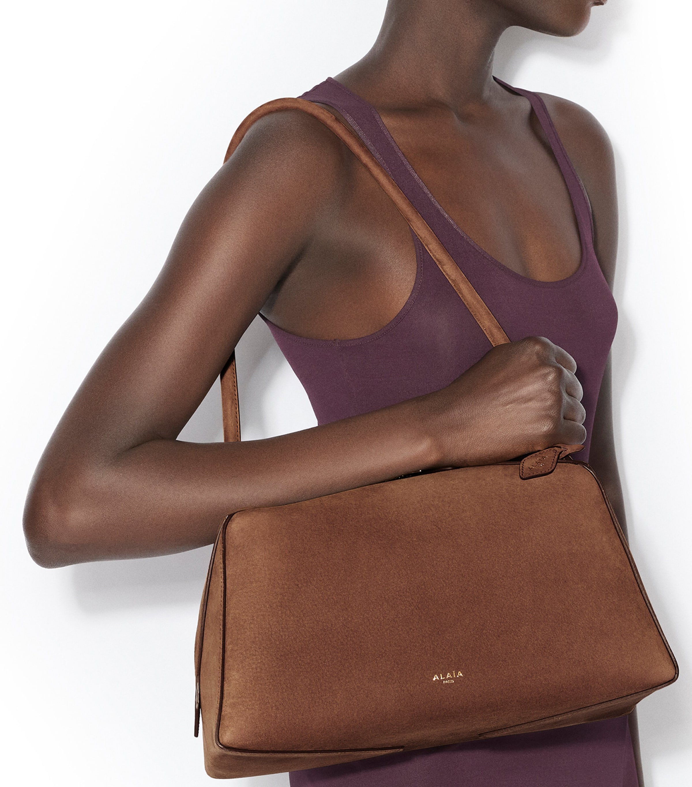 Alaïa Leather Le Bouledogue Shoulder Bag Terre D'ombre Image 2