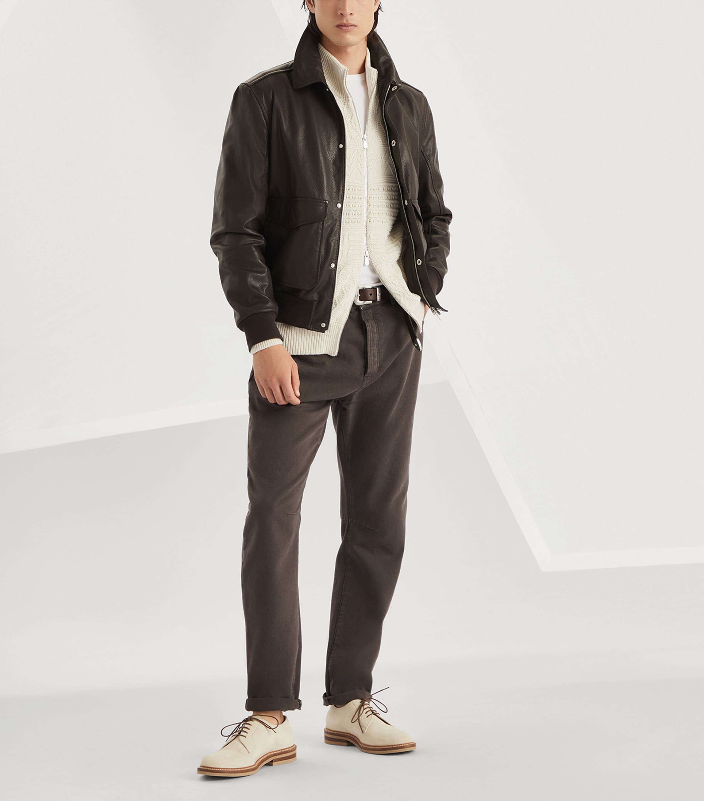 Brunello Cucinelli Leather Jacket | Harrods HK