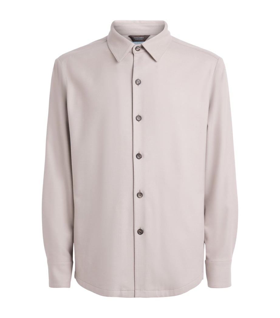 Colombo Mens Wool-Blend Overshirt Light Beige Image 1
