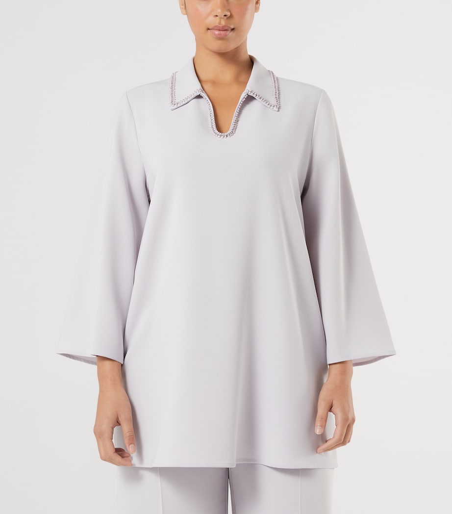 Marina Rinaldi Womens Rhinestone-Trim Blouse Lavender Image 2