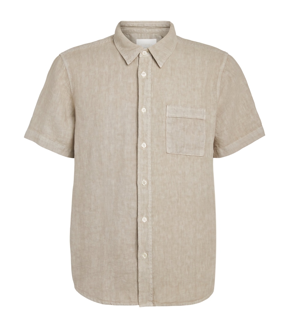 Citizens of Humanity Mens Linen Short-Sleeve Cairo Shirt Wheat Image 1