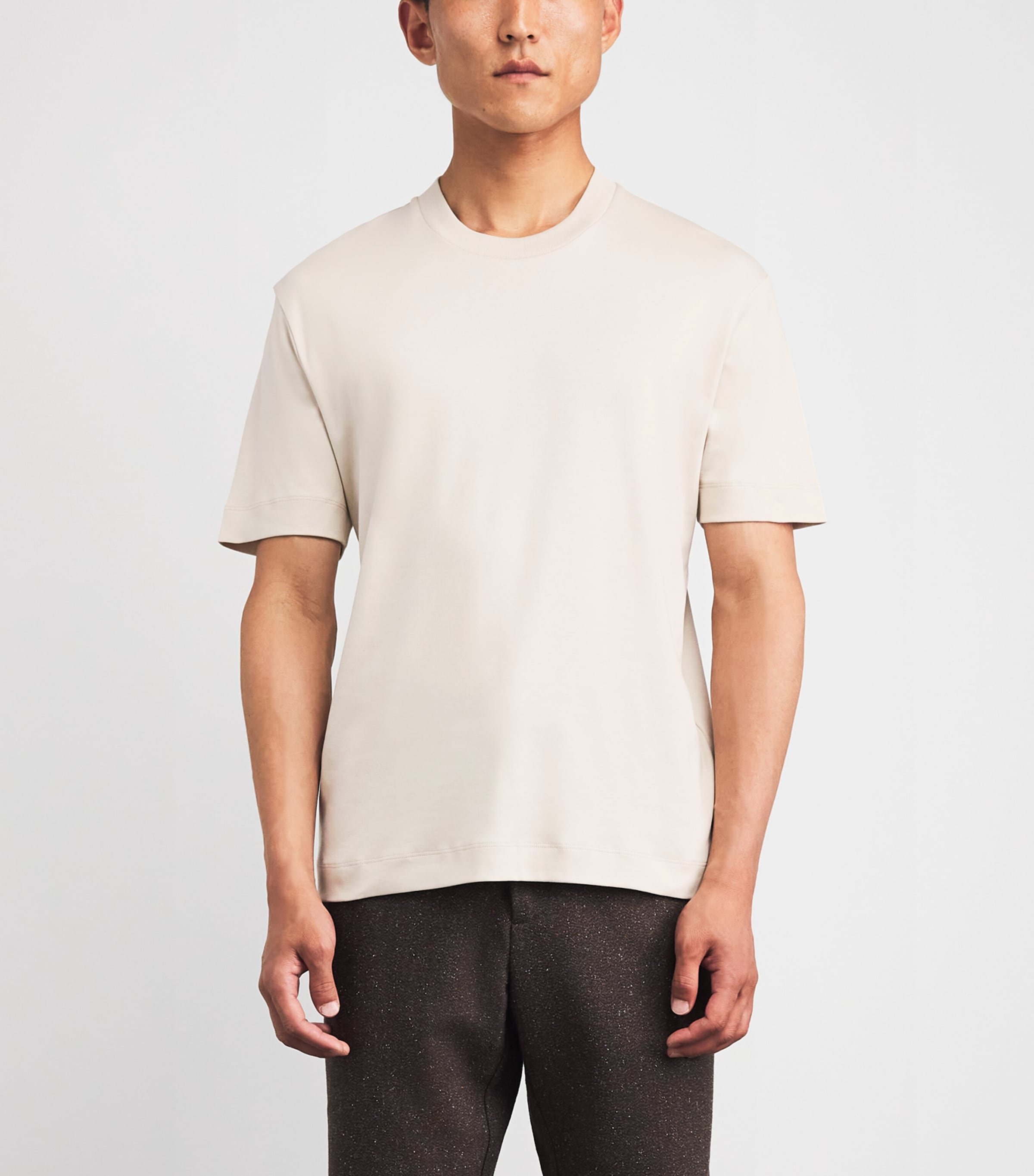 Sunspel Mens Supima Cotton Heavyweight T-Shirt Swansdown Image 4
