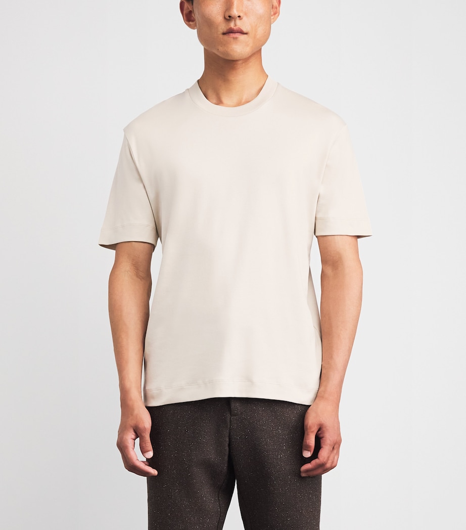 Sunspel Mens Supima Cotton Heavyweight T-Shirt Swansdown Image 4