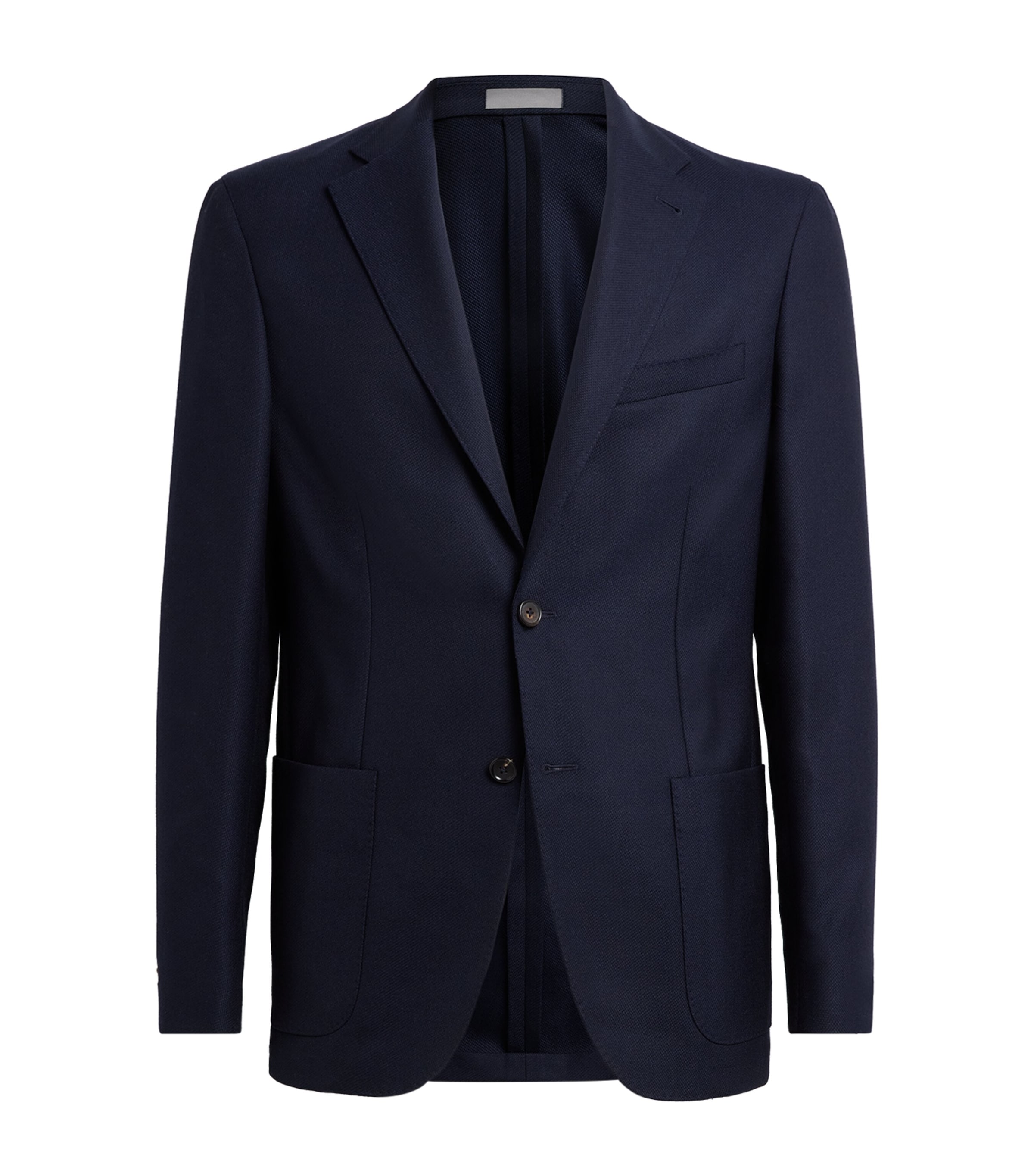 Corneliani Virgin Wool-silk Unlined Whisper Blazer In Navy