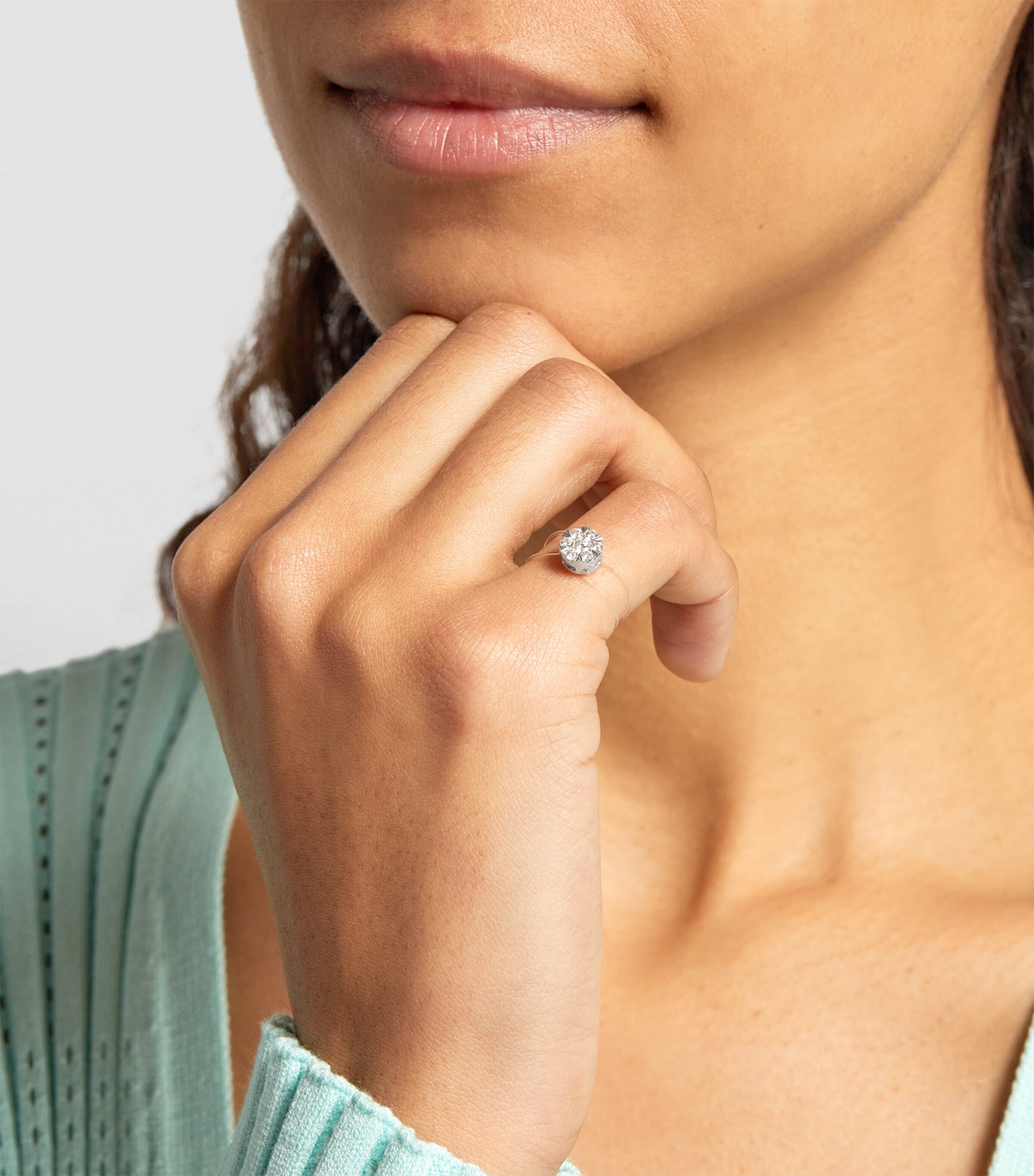 White Gold and Diamond Floating Ring WHITE GOLD Image 4