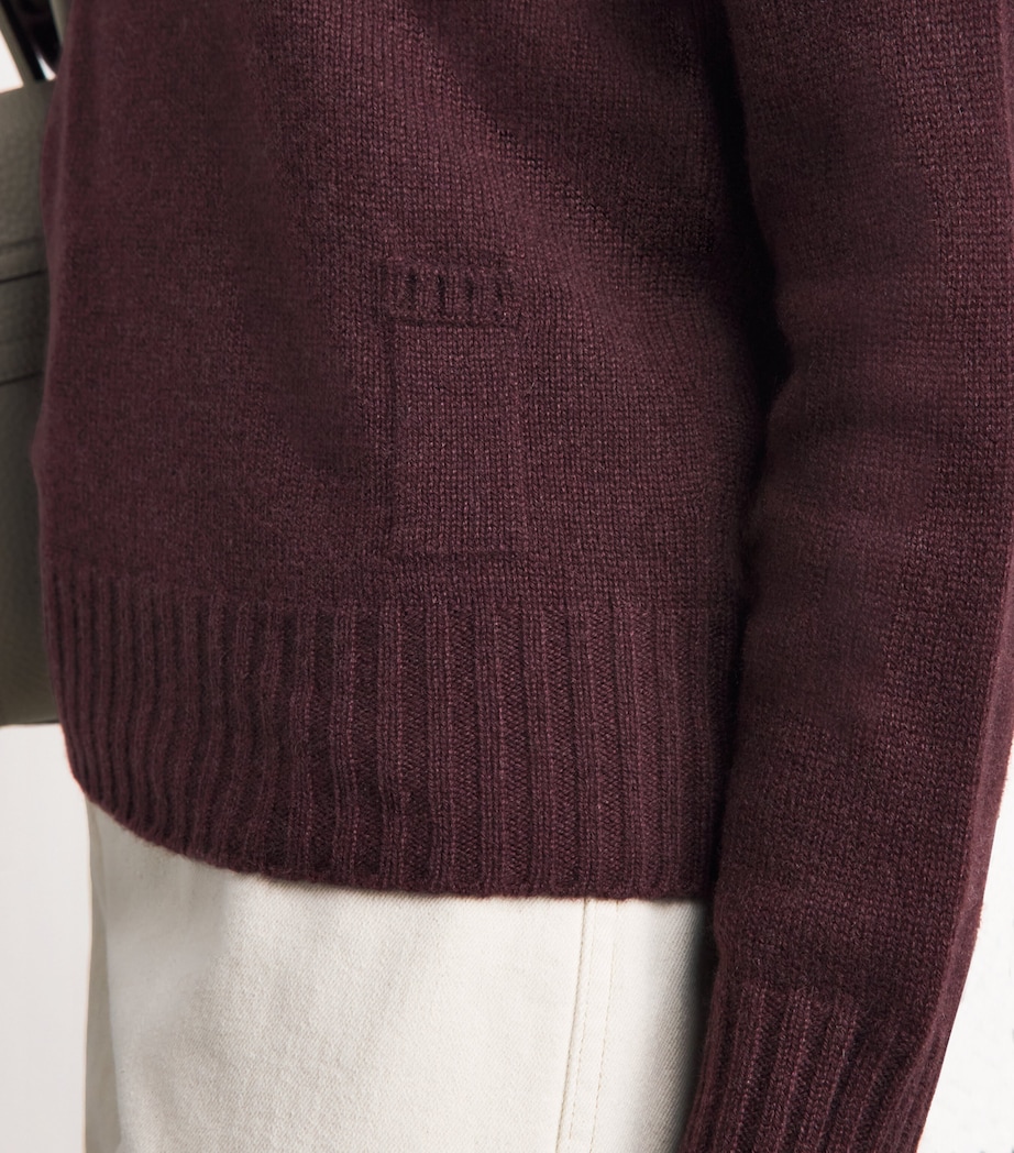 Agnona Womens Cashmere Lipstick Sweater Burgundy Image 3