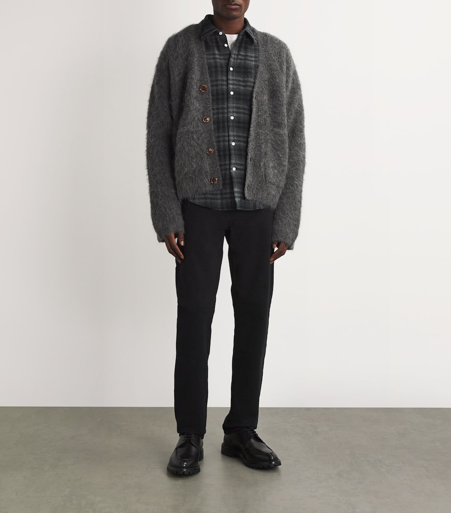 NN07 Mens Cotton Check Arne Shirt Dark Grey Check Image 2