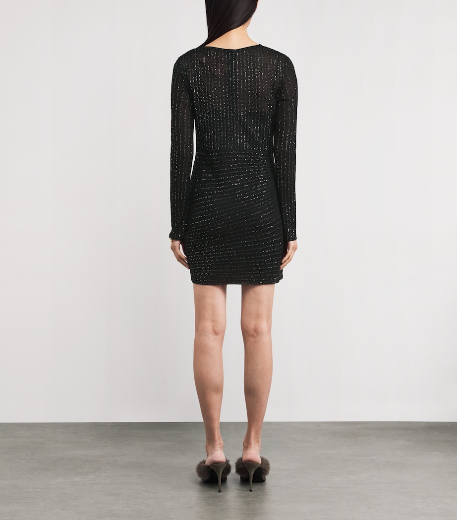 Sequinned Mini Dress S91RX BLACK TONES Image 3