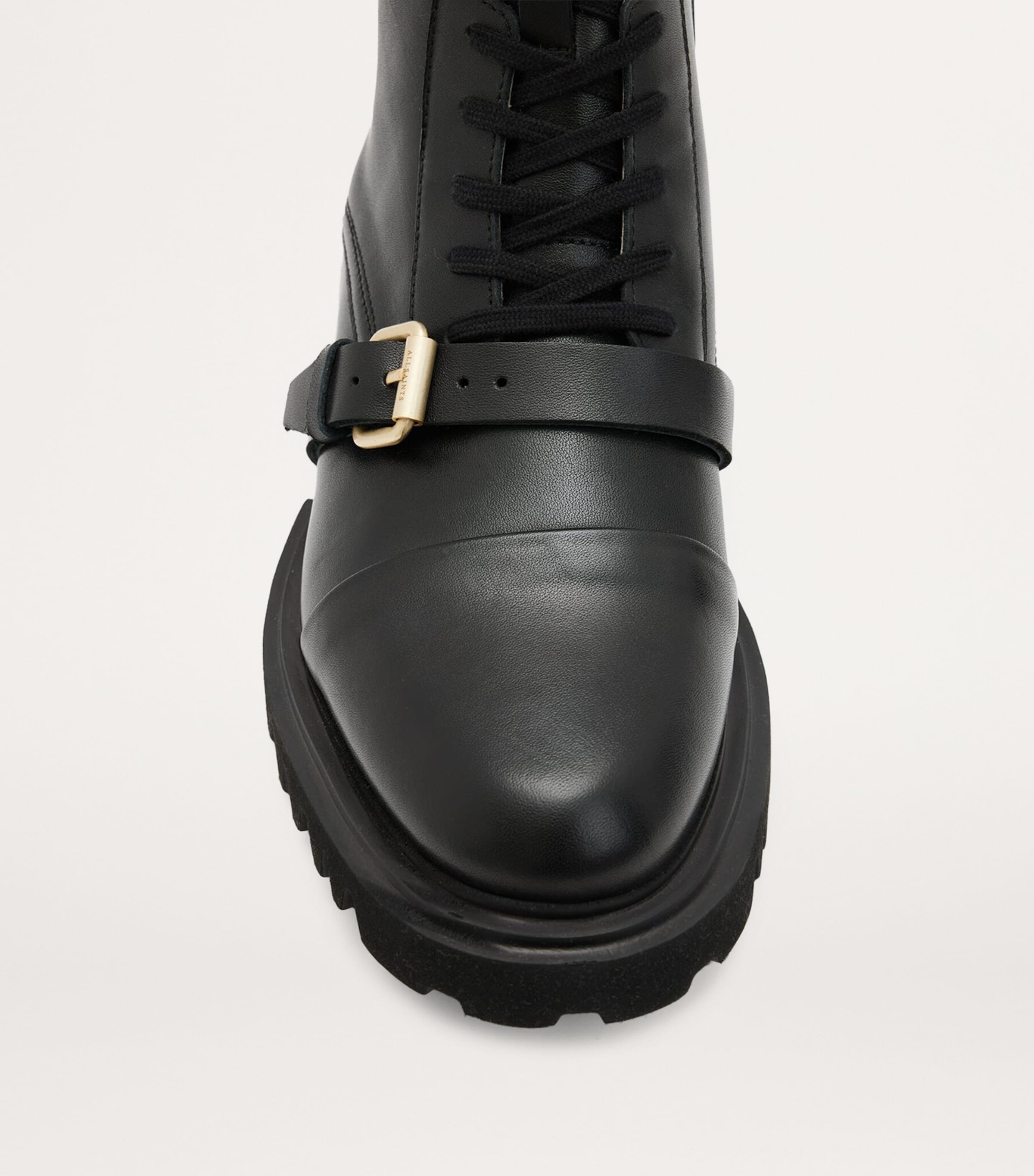 Leather Tori Ankle Boots BLACK/WARM BRASS Image 4