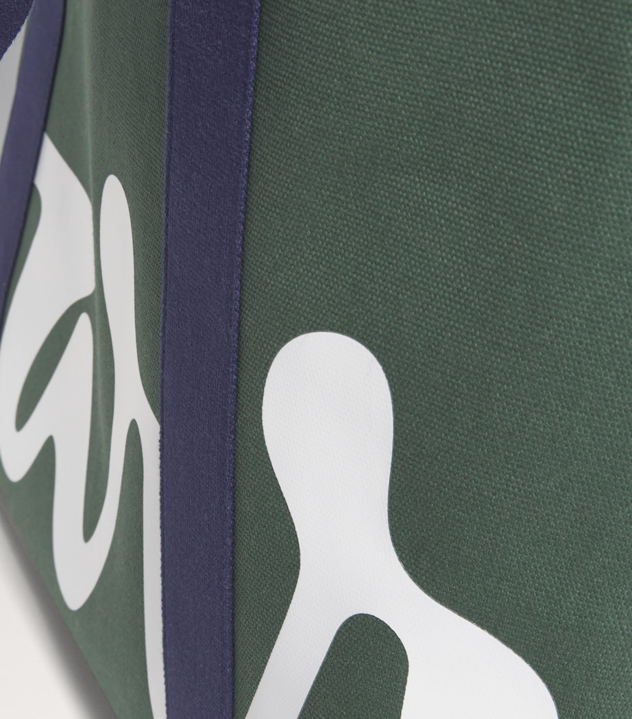 Large Cotton Logo Tote Bag DARK GREEN Image 3