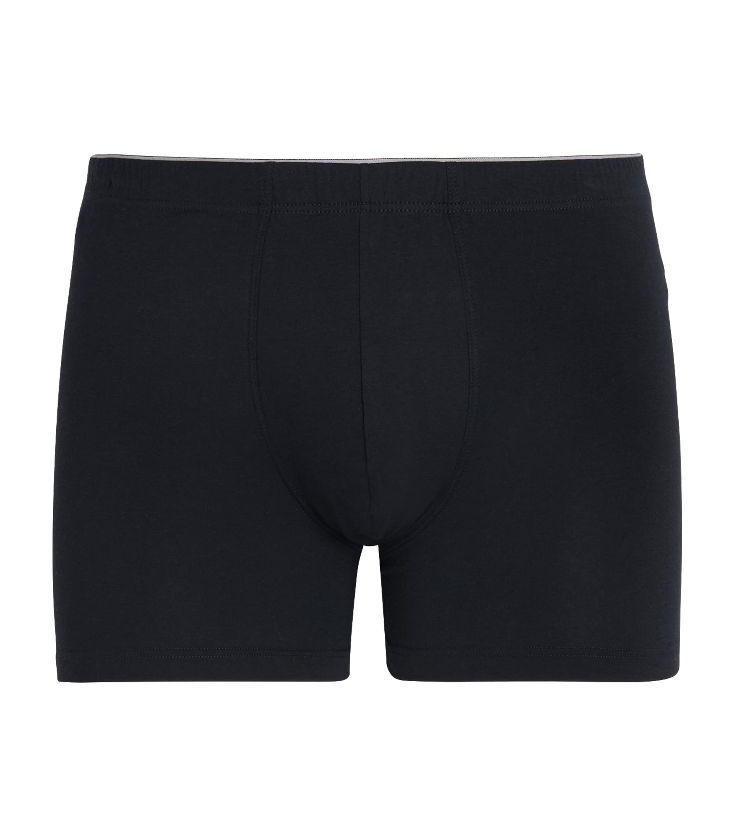 Hanro Cotton Essentials Long-leg Boxer Briefs In Black