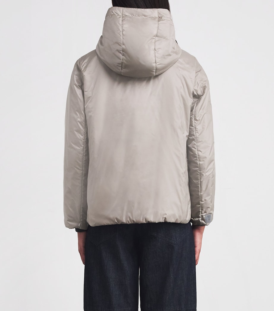 The Cube Hooded Puffer Jacket LIGHT GREY Image 3