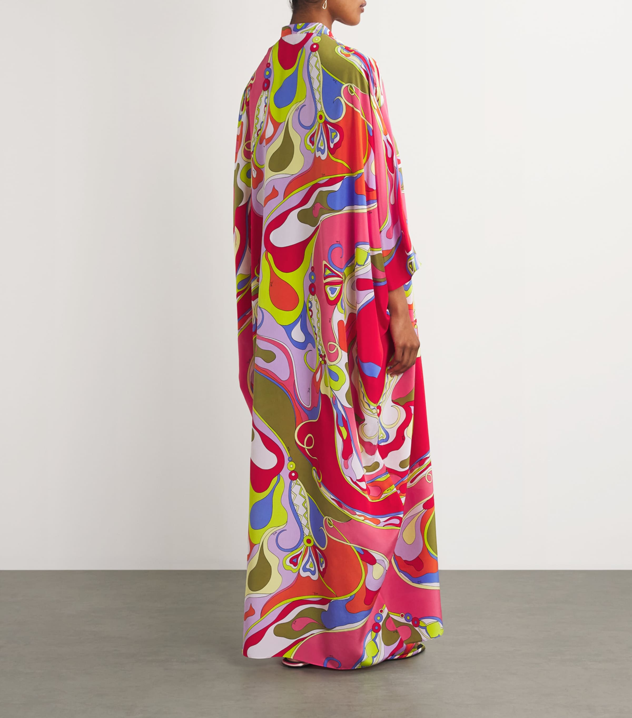 ワンピース Fendi Abito A Tunica In Popeline Con Ricamo Pucci Pesci-Print Silk Twill Maxi Kaftan Dress | Neiman Marcus