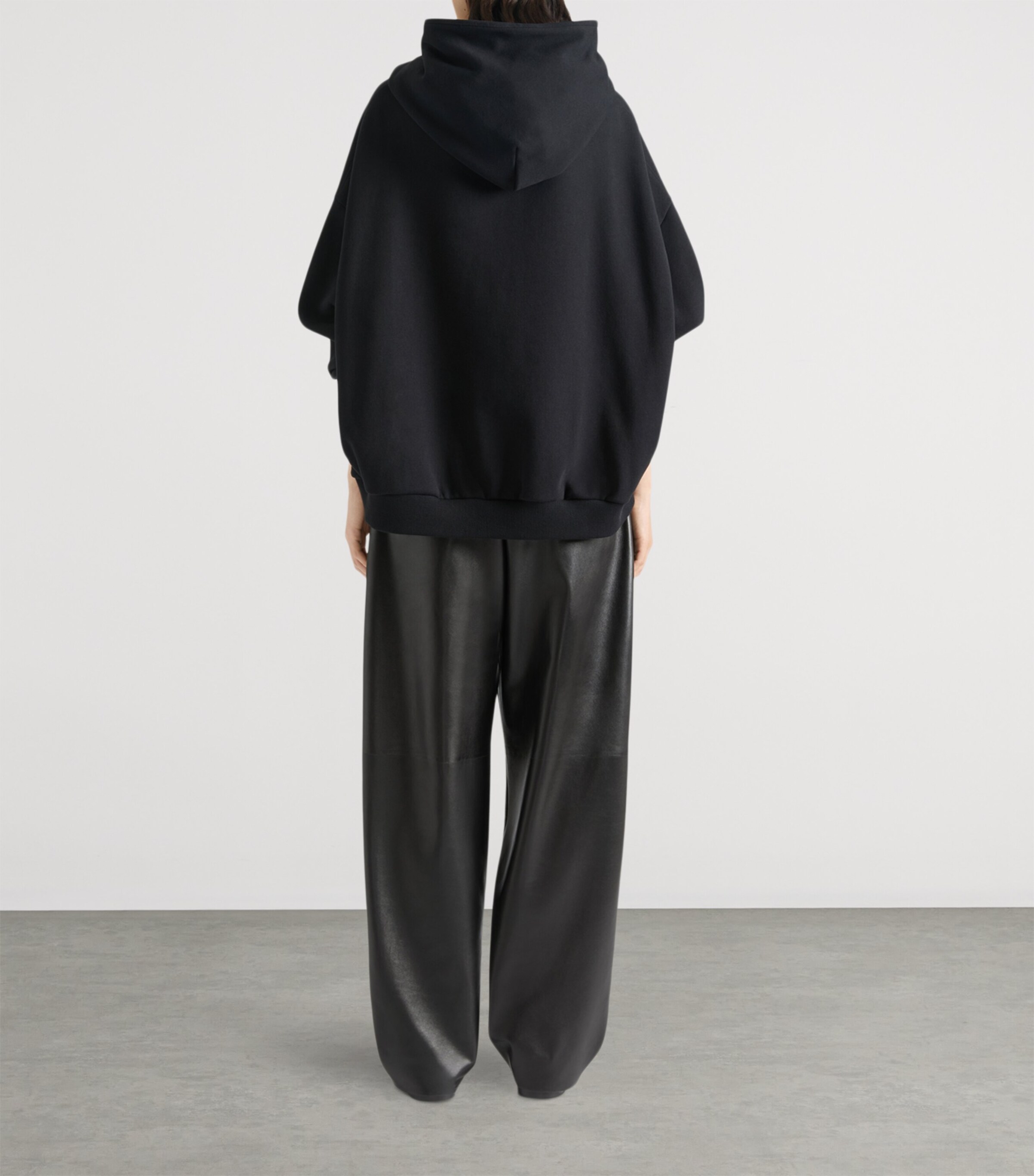 Cotton Tape Logo Hoodie BLACK Image 3