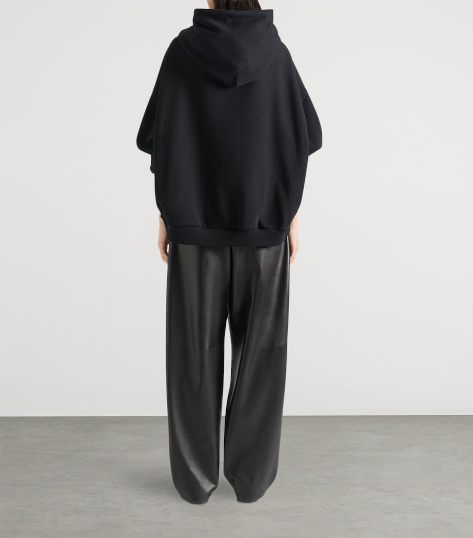 Cotton Tape Logo Hoodie BLACK Image 3