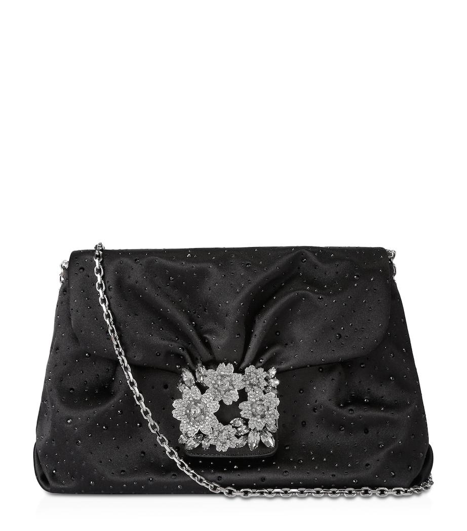 Mini Satin Efflorescence Clutch Bag BLACK Image 1