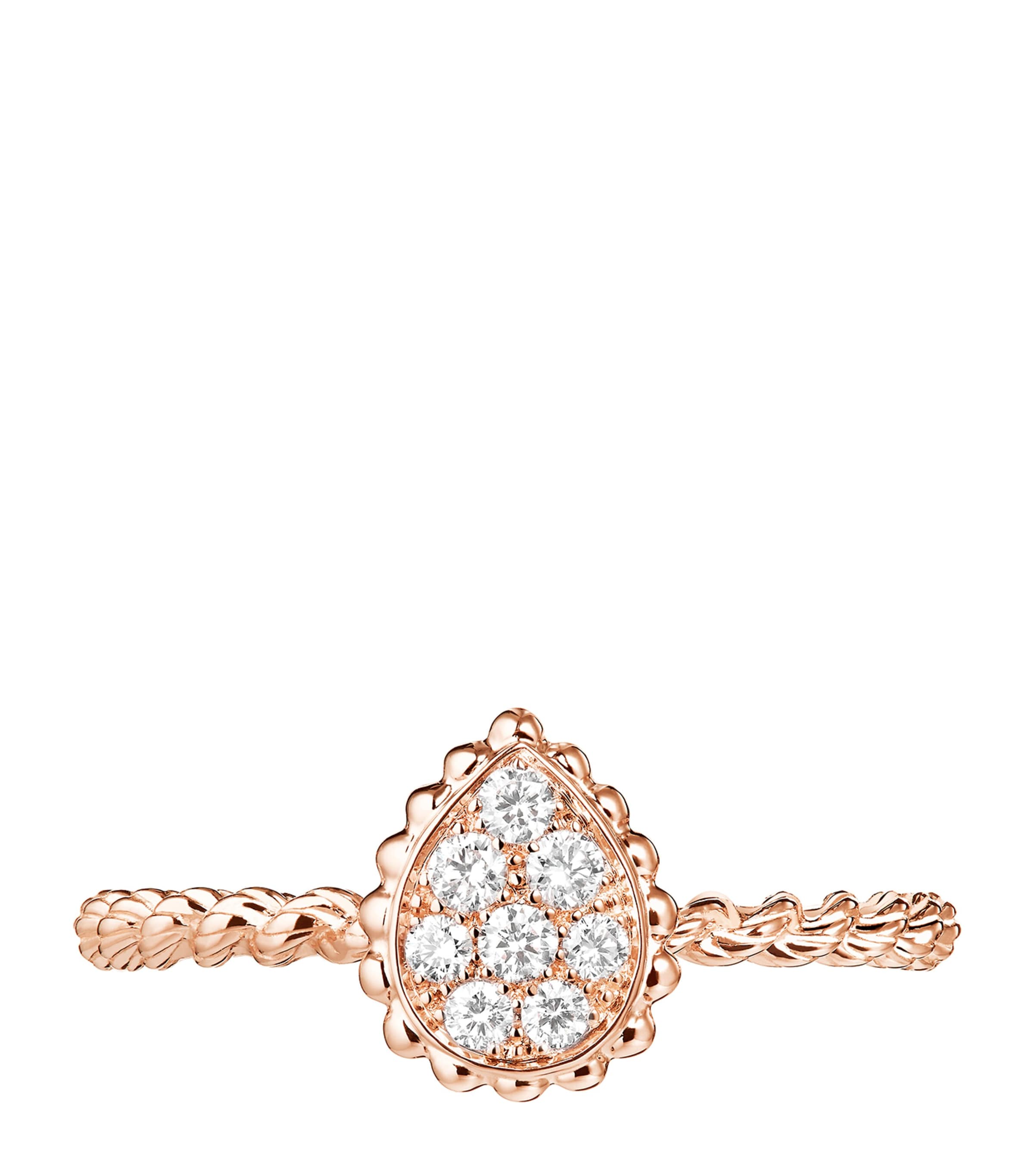 Extra Small Rose Gold and Diamond Serpent Bohème Motif Ring ROSE GOLD Image 3