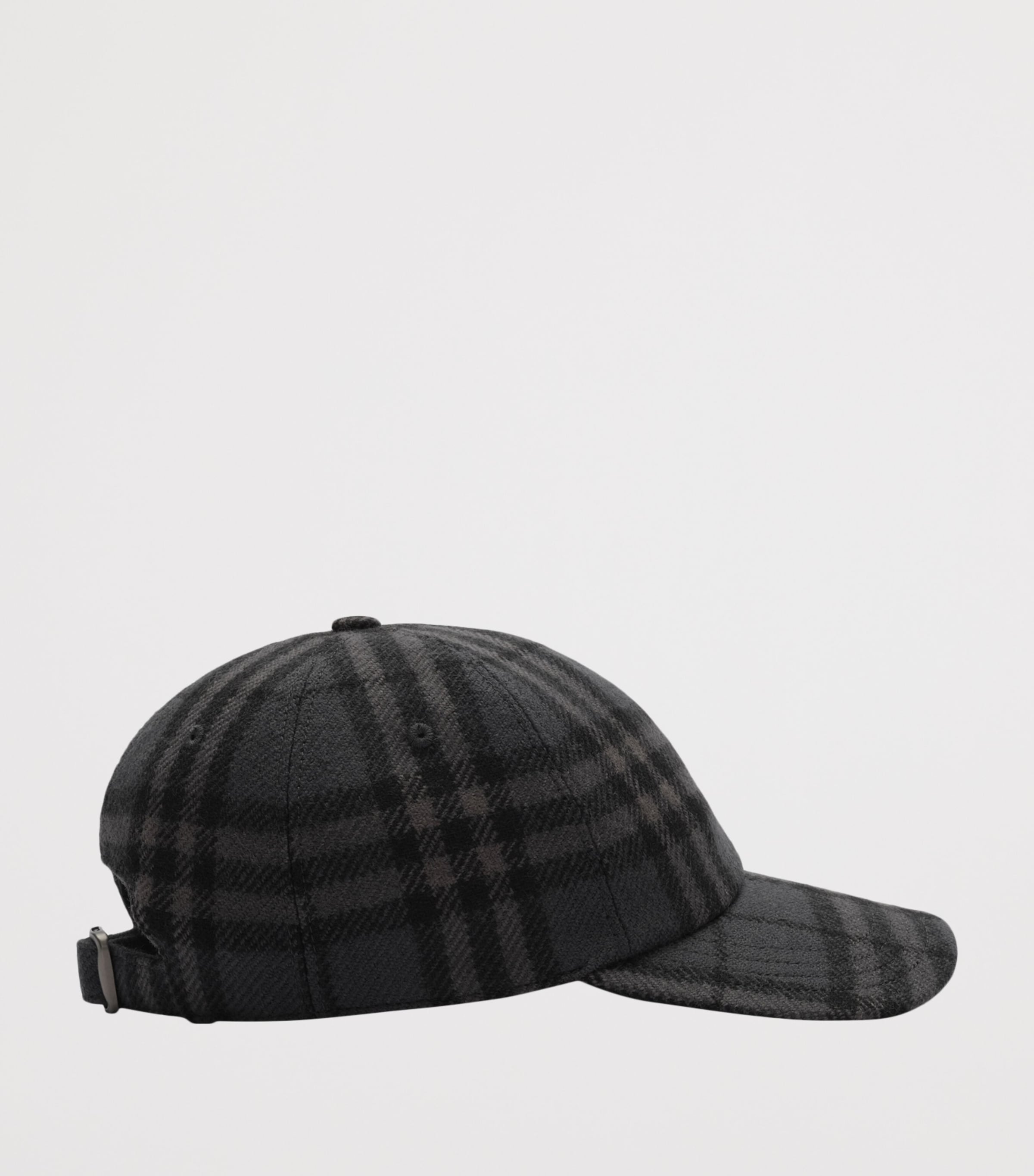 Burberry Wool Check Baseball Cap Iron Grey Ip Check Image 2