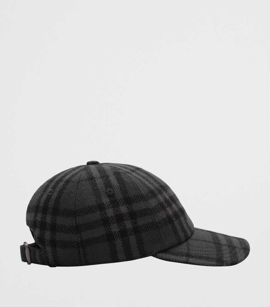 Burberry Wool Check Baseball Cap Iron Grey Ip Check Image 2