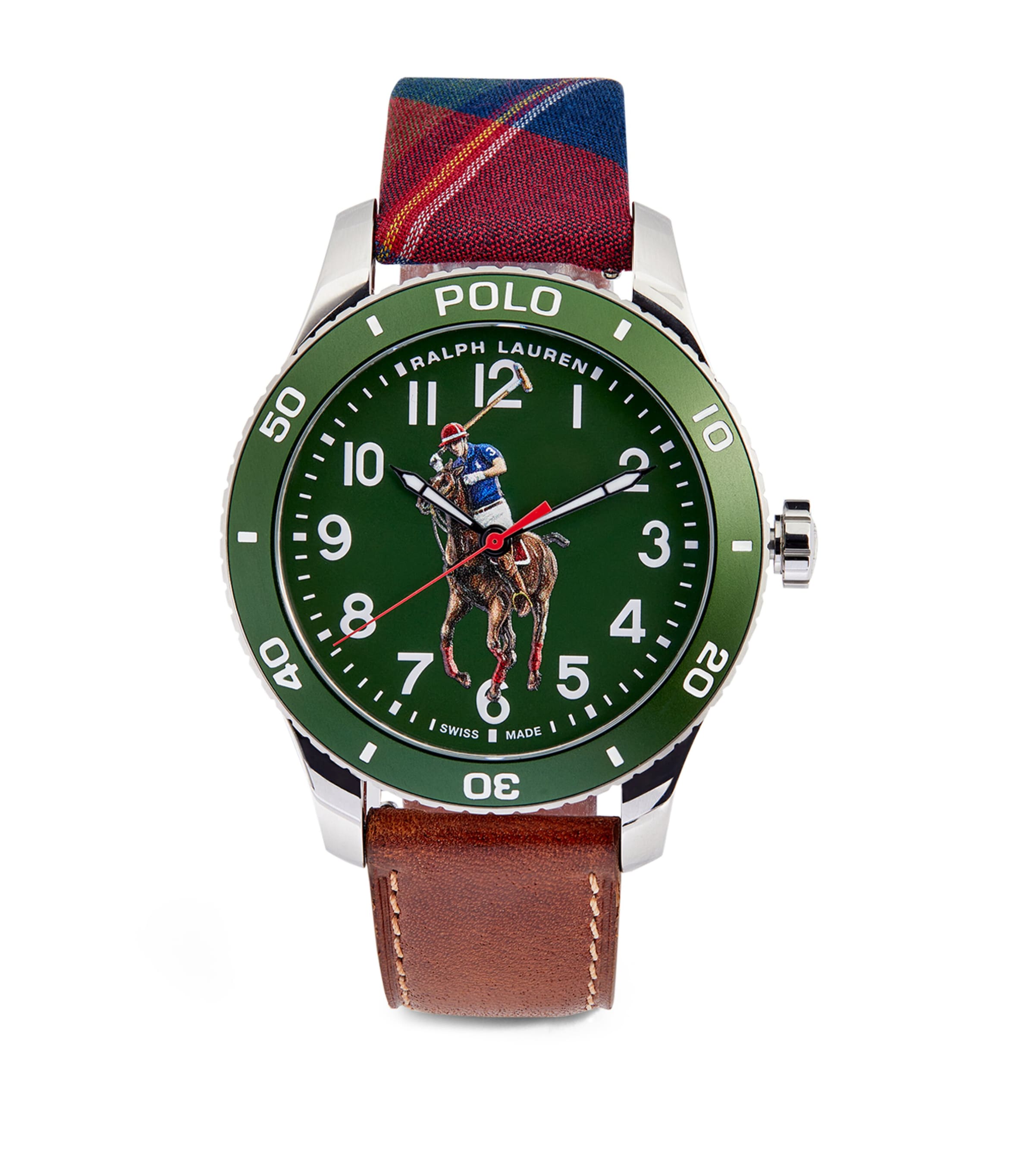 Shop Polo Ralph Lauren Stainless Steel Polo Sport Watch In Green