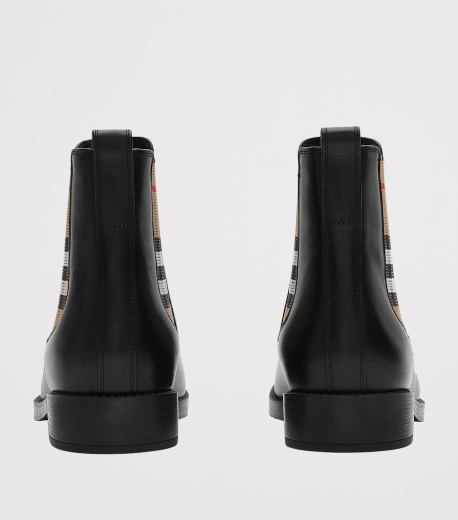 Burberry Leather Hampstead Chelsea Boots Black Image 3