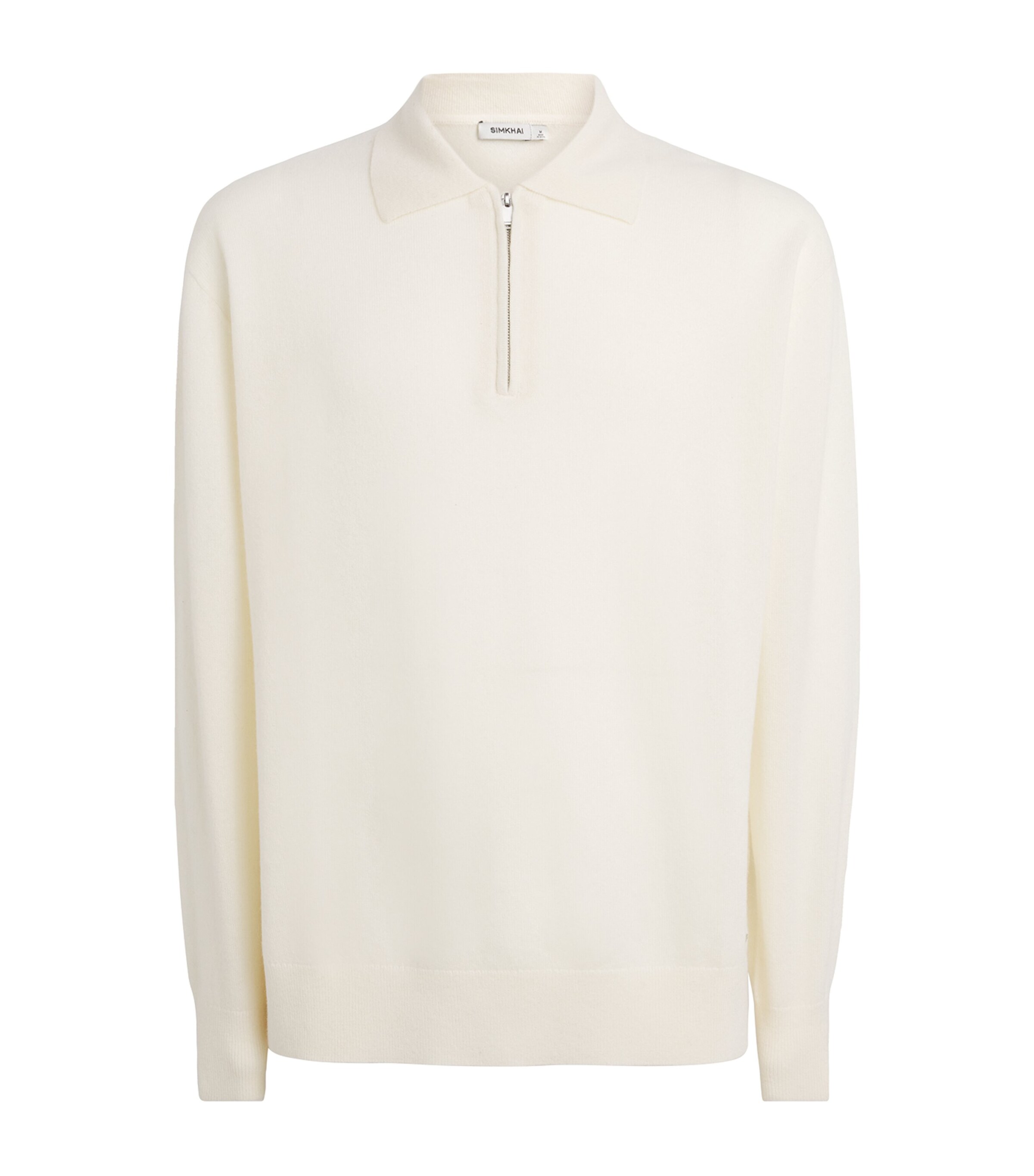 Simkhai Mens Cashmere-Blend Klaus Half-Zip Sweater Stucco Image 1