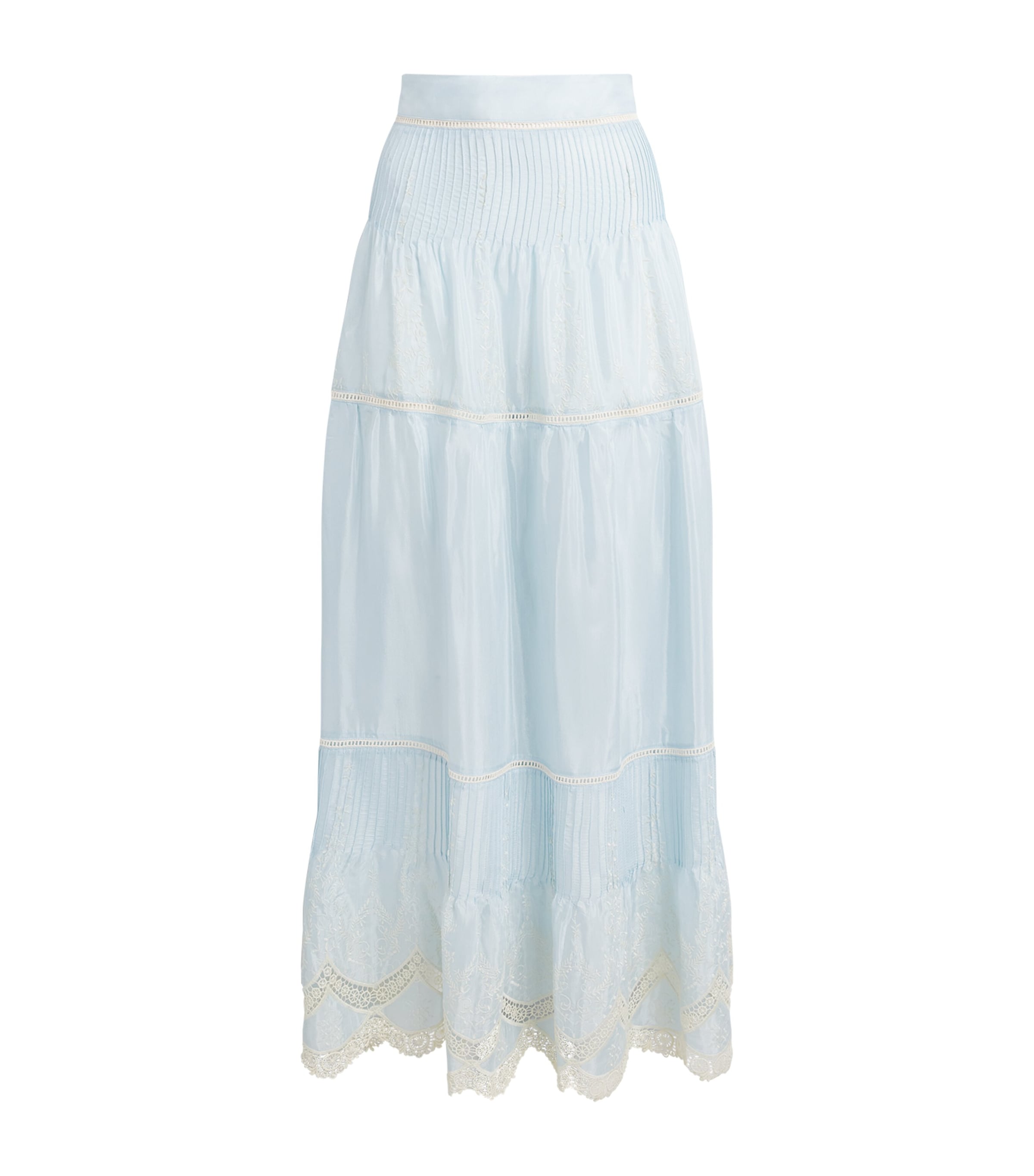 LUG VON SIGA Womens Cotton-Blend Sybill Maxi Skirt Blue Image 1