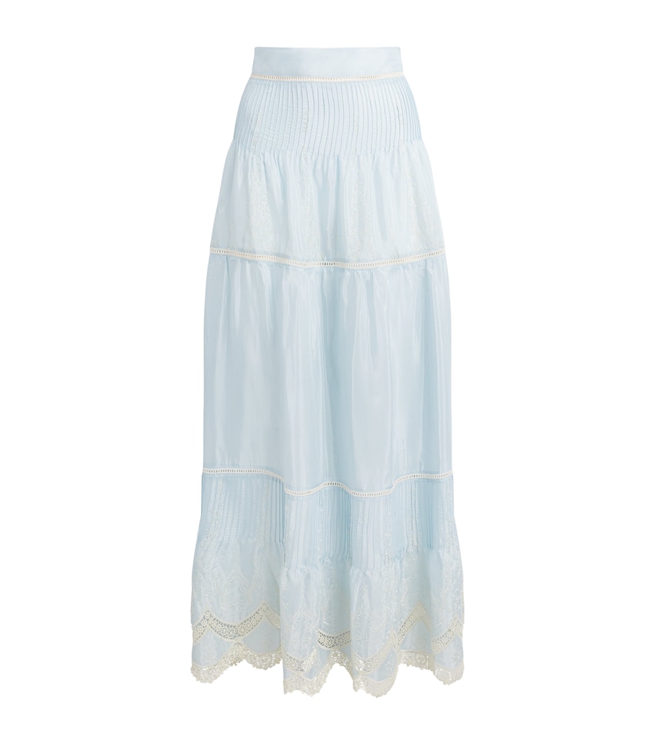 LUG VON SIGA Womens Cotton-Blend Sybill Maxi Skirt Blue Image 1